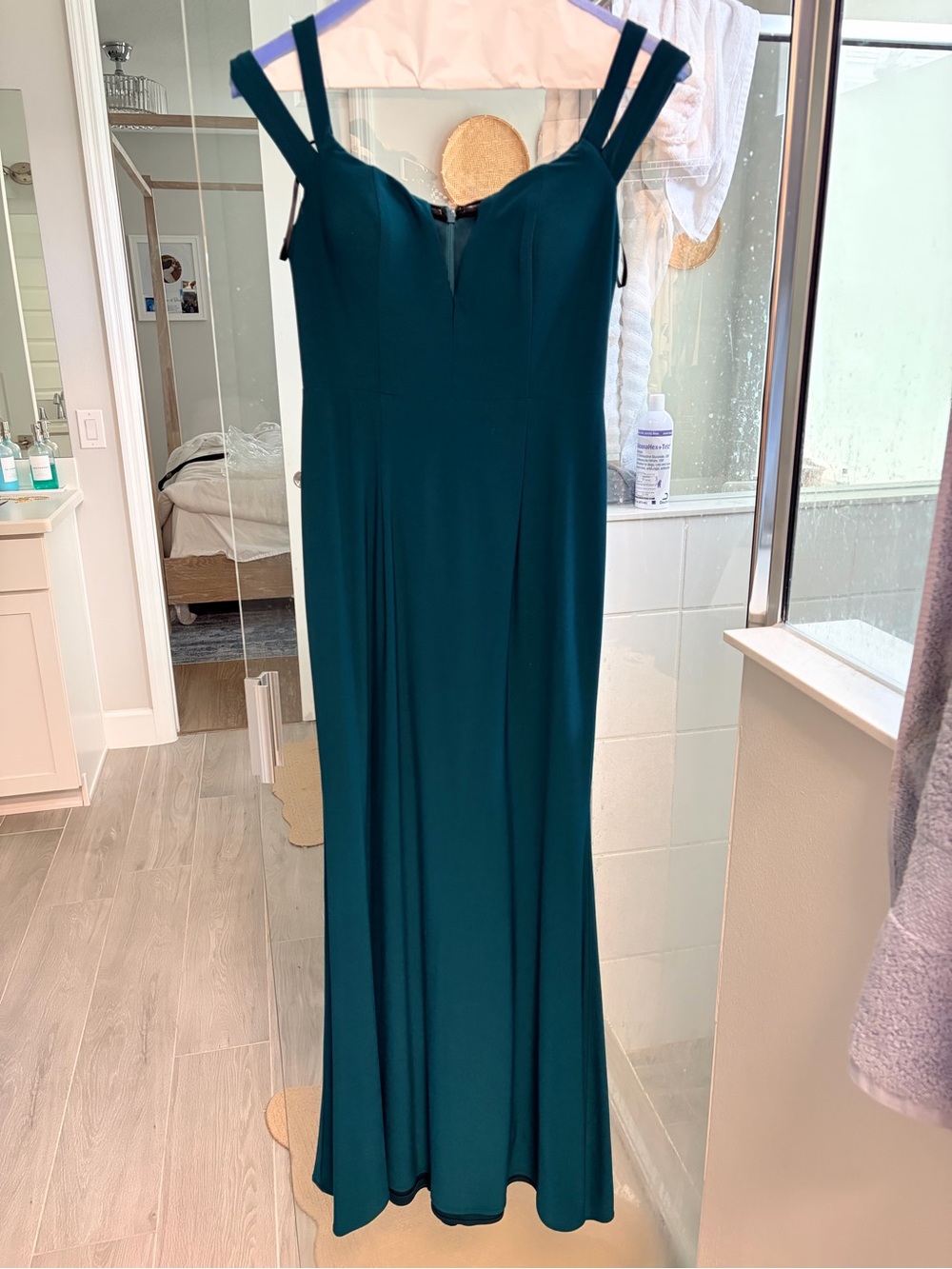 XSCAPE Teal Off Shoulder Formal Dress size 6